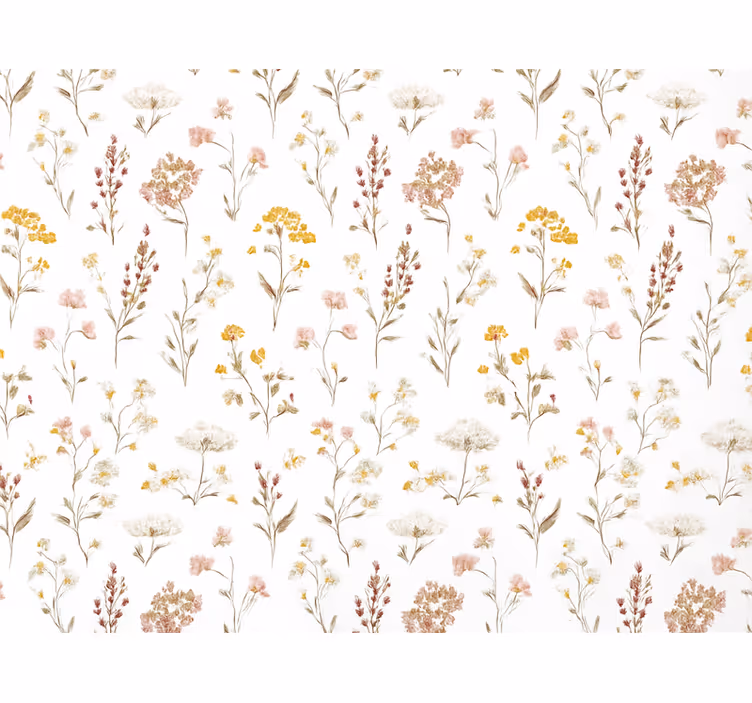 Behang kinderkamer eenvoudig botanisch patroon - TenStickers