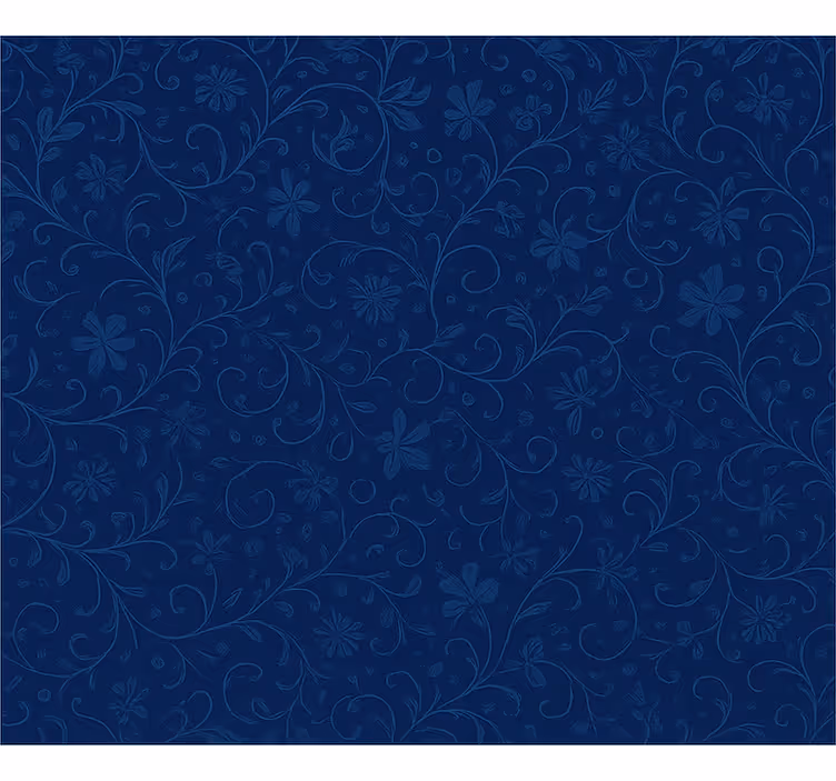 Behang hoofd slaapkamer navy blue bloemenmotief - TenStickers