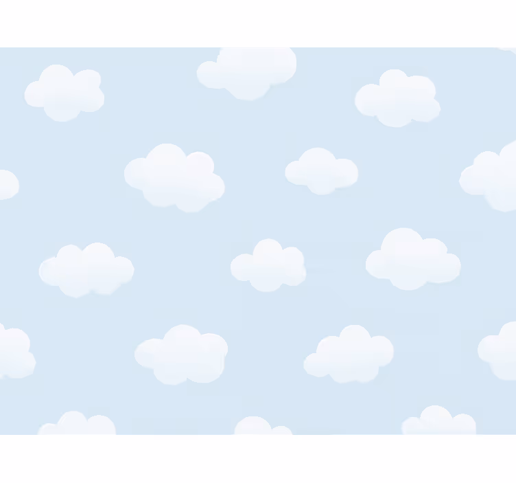 Behang kinderkamer eenvoudig wolkenpatroon - TenStickers