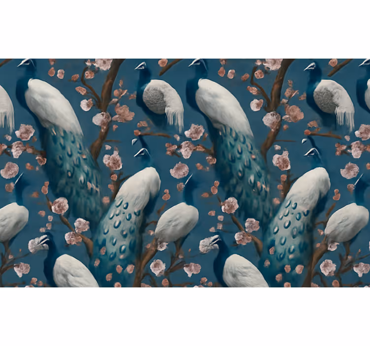Behang hoofd slaapkamer elegante mooie pauwen - TenStickers