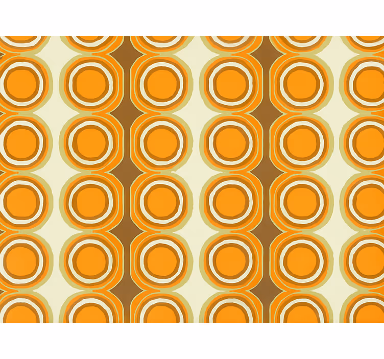 Woonkamer behang retro oranje cirkels design - TenStickers
