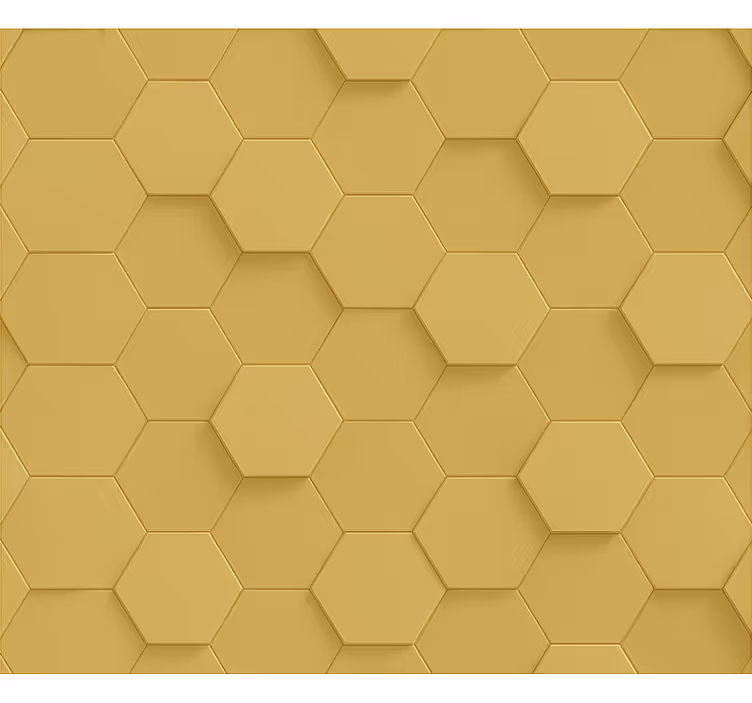 Behang kinderkamer realistisch gouden honingraat - TenStickers