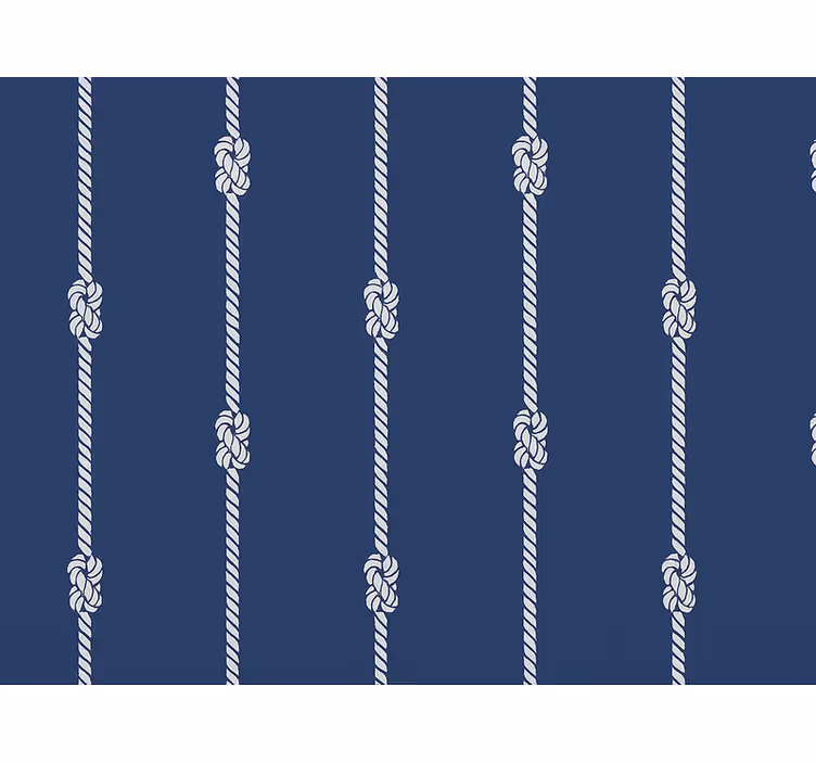Behang kinderkamer donkerblauwe maritieme touwen - TenStickers