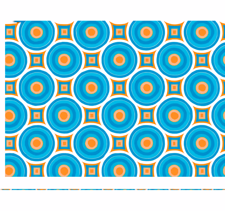 Woonkamer behang abstract blauwe herhalende cirkels - TenStickers