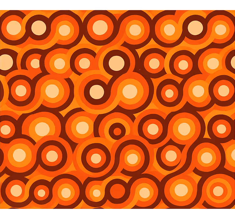 Woonkamer behang abstract modern warme kleuren figuren - TenStickers