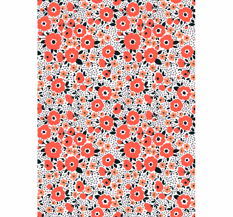 Behang bloemen abstracte rode klaprozen patroon - TenStickers