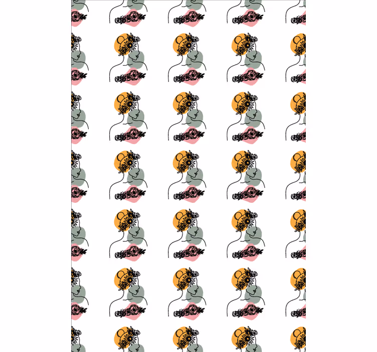 Behang bloemen geweldige vrouw bloemen gezicht - TenStickers