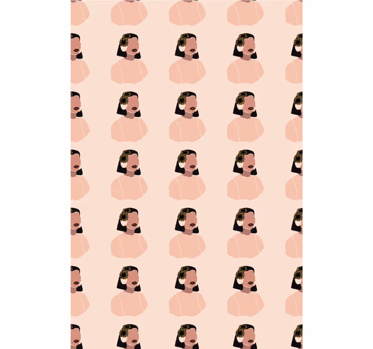 Behang bloemen mooie vrouw zonnebloem gezicht - TenStickers