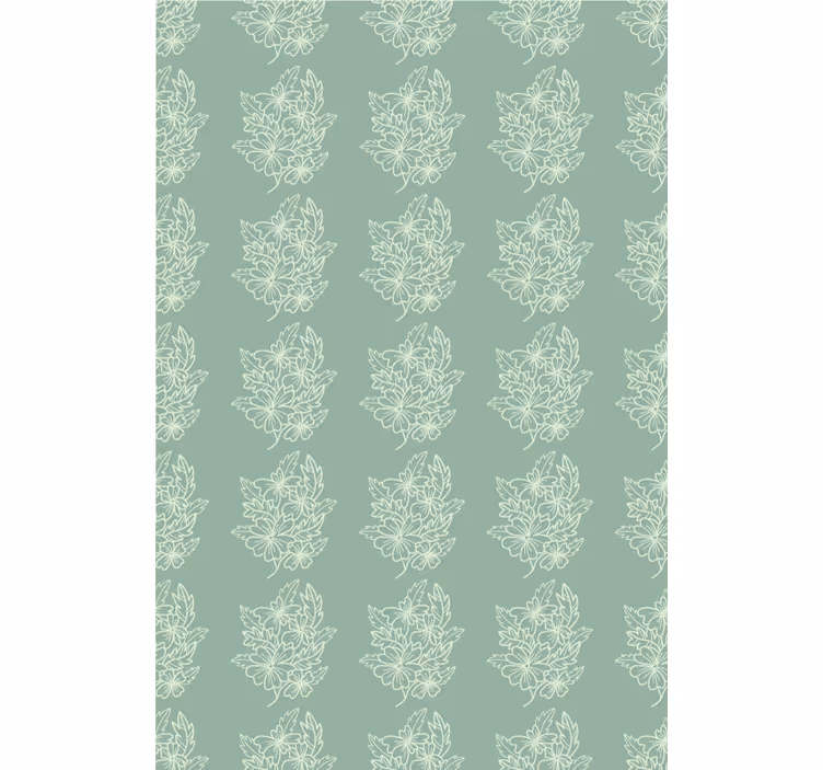 Behang bloemen groene minimalistische mooie bloem - TenStickers
