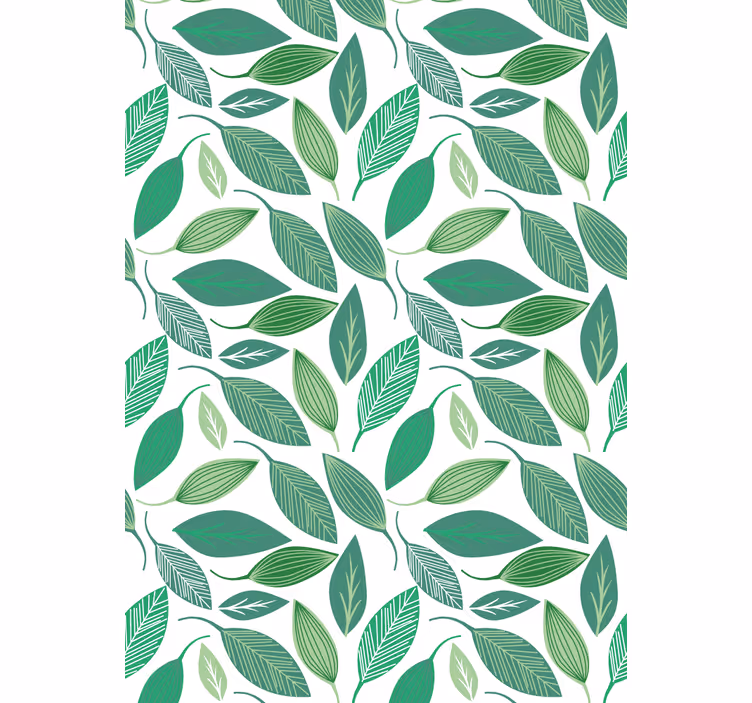 Behang bloemsierkunst groen blad natuurpatroon - TenStickers