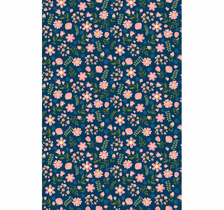 Behang bloemsierkunst flowerprint 'floflo' blauw - TenStickers