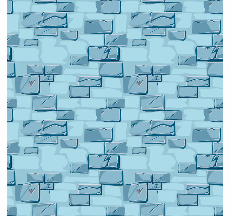 Behang hoofd slaapkamer blauwe steen bakstenen - TenStickers