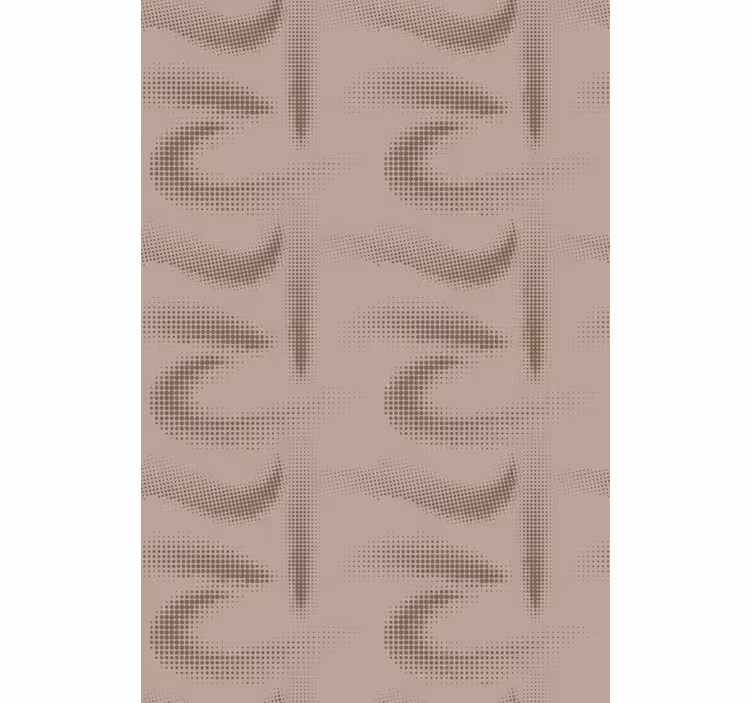 Behang hoofd slaapkamer bruin gebogen patroon - TenStickers
