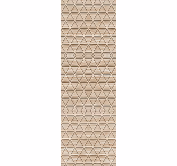 Behang slaapkamer houtlook driehoek geometrisch patroon - TenStickers