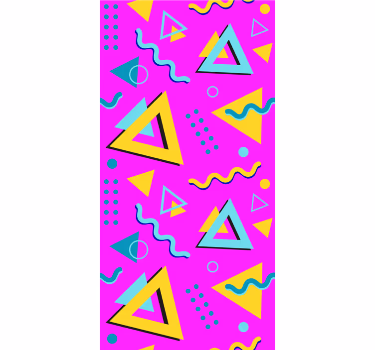 Behang slaapkamer memphis retro 80 geometrische vormen - TenStickers