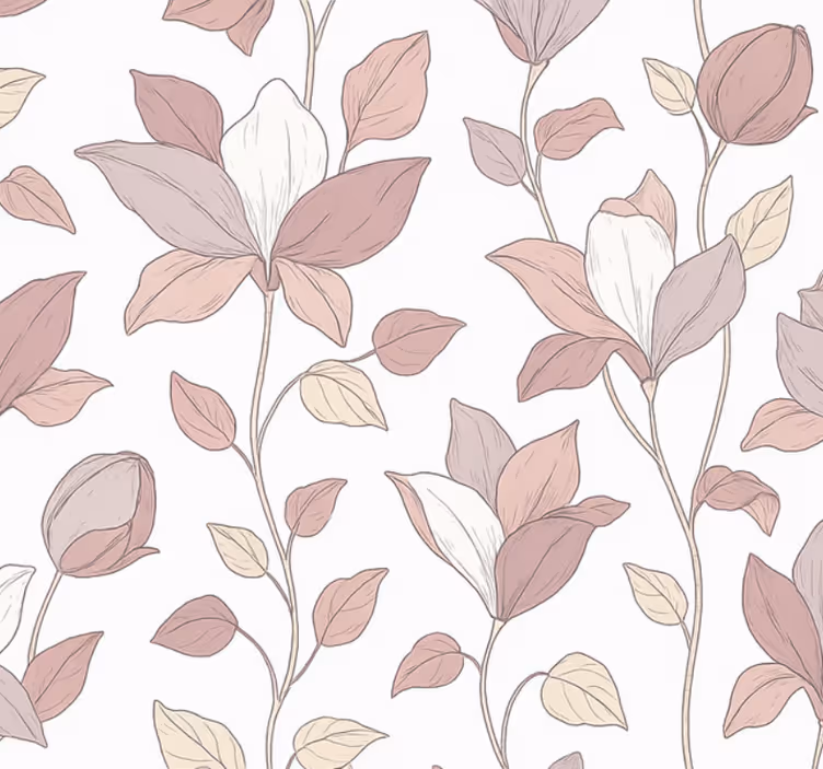 Behang slaapkamer roze bloemen - TenStickers