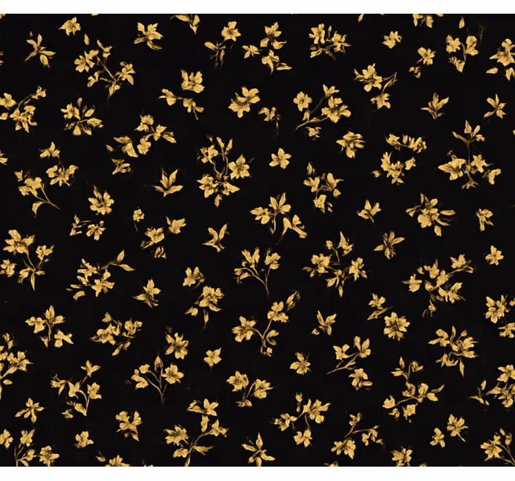 Behang slaapkamer donkere achtergrond met gouden bloemen - TenStickers