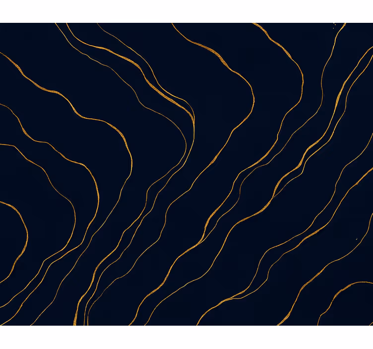 Behang slaapkamer donkerblauw en gouden marmer - TenStickers