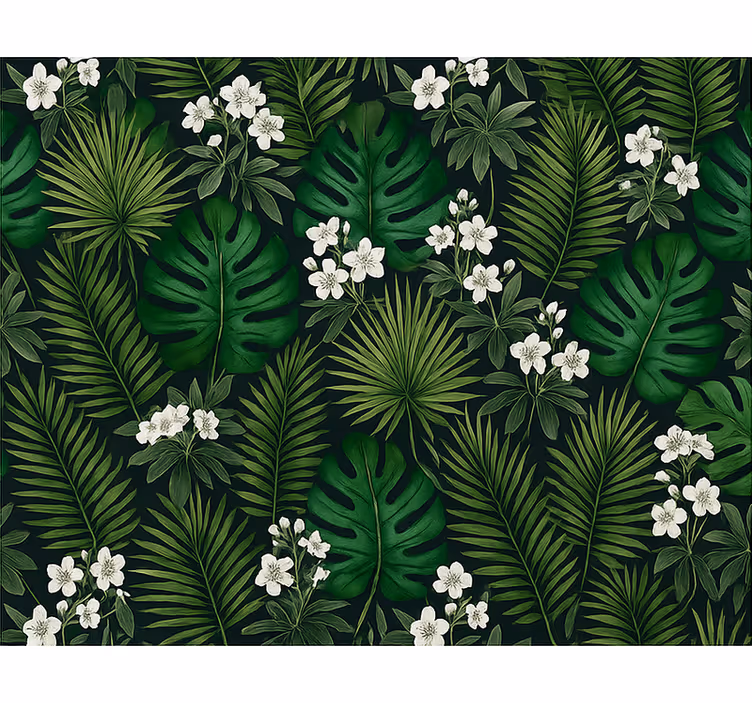 Behang slaapkamer groene exotische natuur - TenStickers