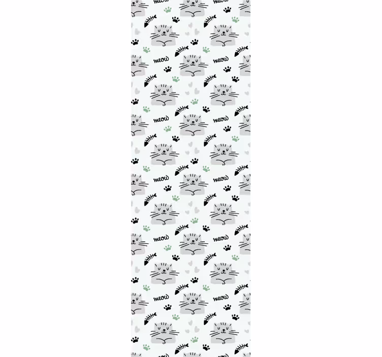 Behang slaapkamer schattige katten met pootjes patroon - TenStickers