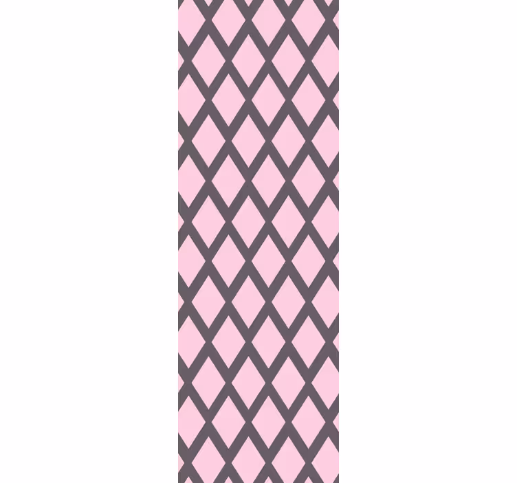 Behang slaapkamer roze en grijze ruitjesdesign - TenStickers