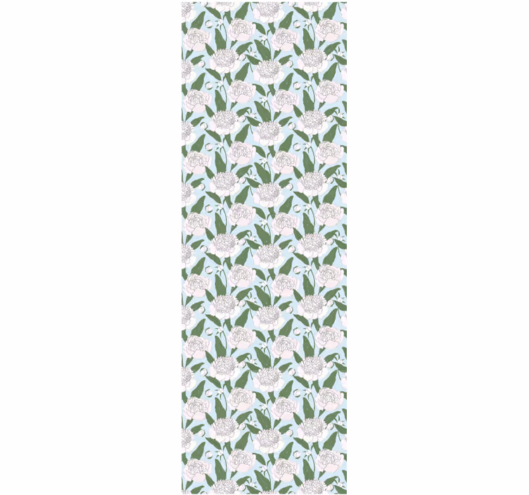 Behang slaapkamer witte bloemen grandmillenial patroon - TenStickers