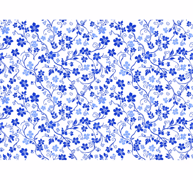 Behang bloemen blauwe kersenbloesem - TenStickers