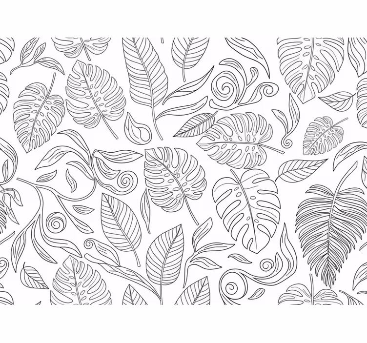 Behang modern botanisch zwart-wit (b09ky95cjn) - TenStickers