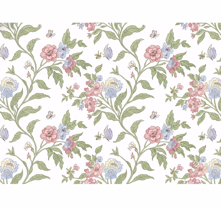 Behang bloemen licht landhuis (b0b941vk6h) - TenStickers