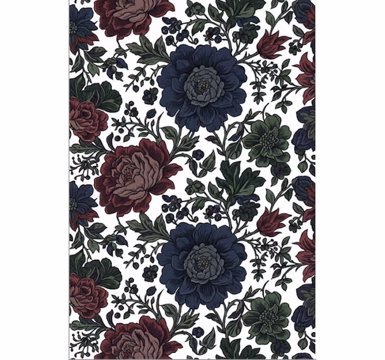 Behang bloemen donkere sfeervolle bloeiende stijl - TenStickers
