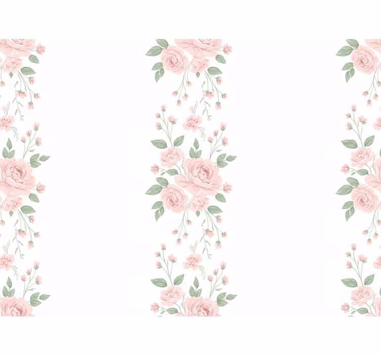 Behang bloemen lichtroze bloemenontwerp - TenStickers