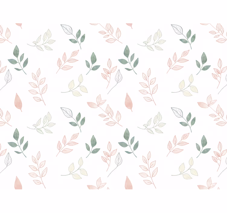 Behang bloemen lichte bladeren in zachte kleuren - TenStickers