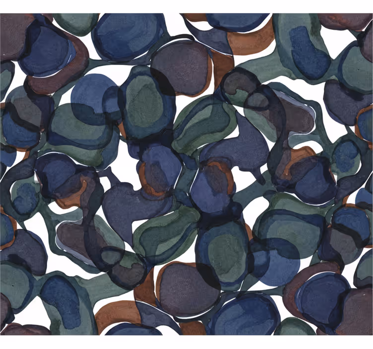 Abstract behang zwirly ontwerp donkere kleuren - TenStickers