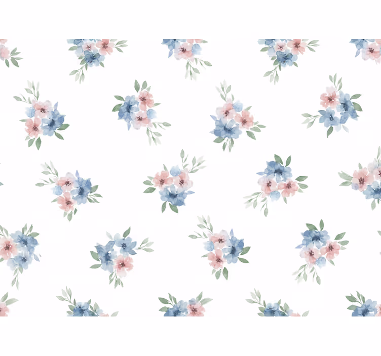Behang bloemen kleine bloemen in aquarel - TenStickers