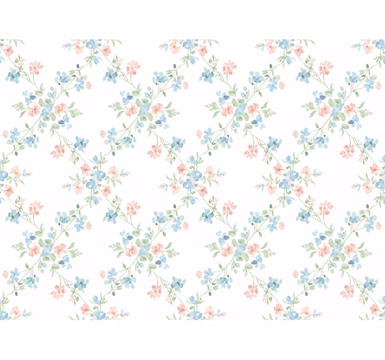 Behang bloemen kleine bloemen in zachte aquarel - TenStickers