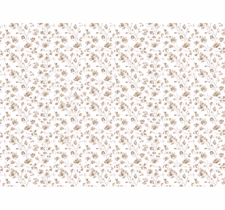 Behang bloemen kleine bloemen in bruine aquarel - TenStickers