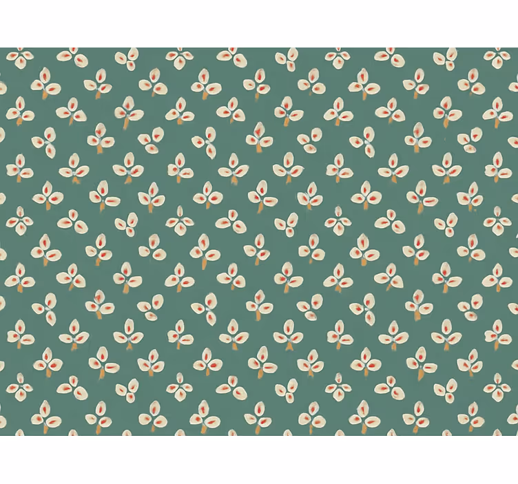Abstract behang verbleekte teal geperste bloemblaadjes - TenStickers