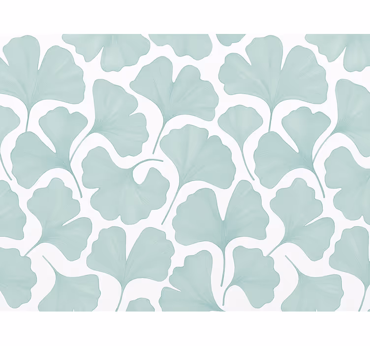Behang bladeren verbleekte teal ginkgo bladeren - TenStickers