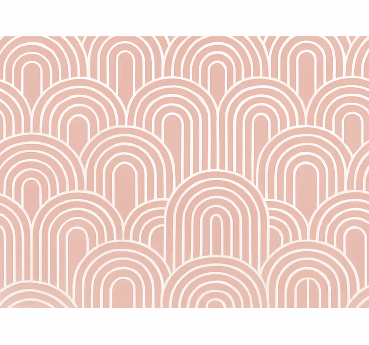 Geometrisch behang in gedempt roze retro bogen - TenStickers