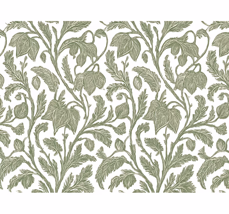 Behang bloemen moddergroene exotische palmen - TenStickers