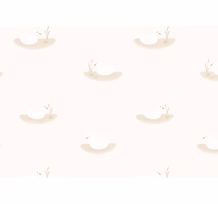 Behang vogels warm witte zwanenpoel - TenStickers