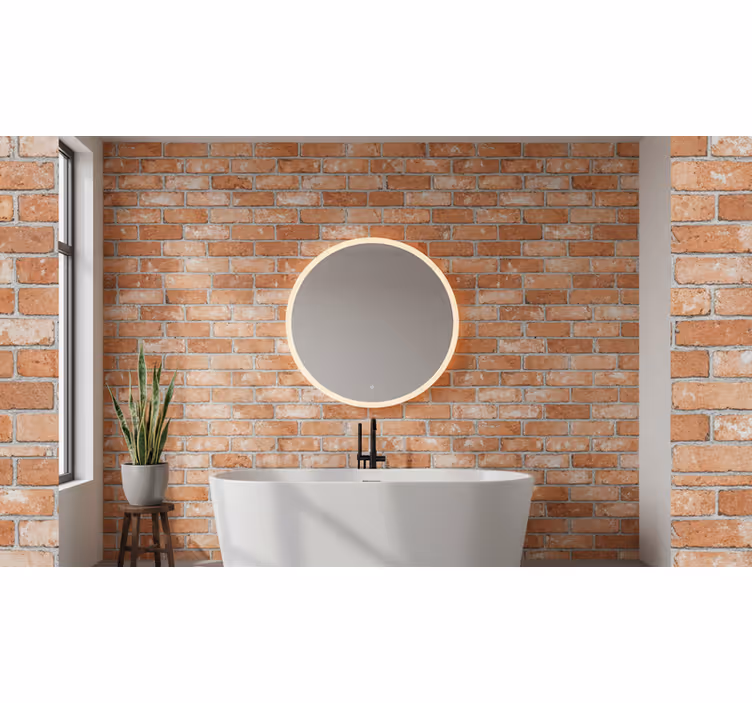 Behang stenen koude oranje bakstenen (b07g3m33mr) - TenStickers