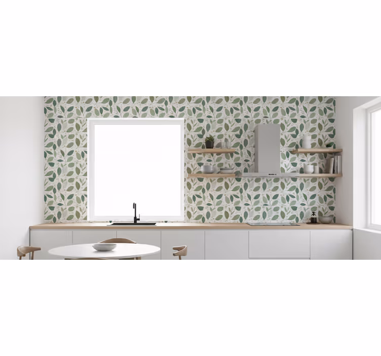 Behang bladeren eenvoudig bladerenpatroon (b07k8vswk6) - TenStickers