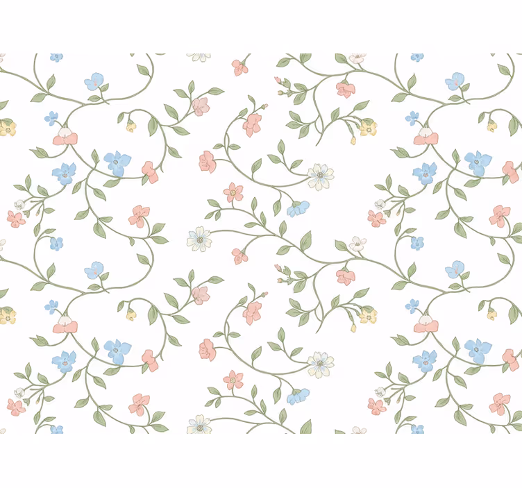 Behang bloemen fijne wilde bloemenklim (b0brsw6jvk) - TenStickers