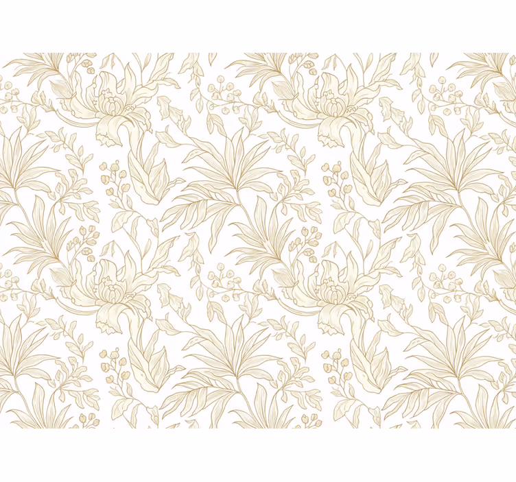 Behang bladeren floral beige jungle optics - TenStickers