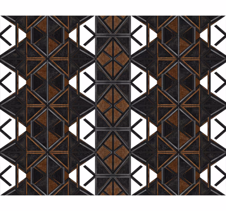 Industrieel behang geometrisch zwart bruin - TenStickers