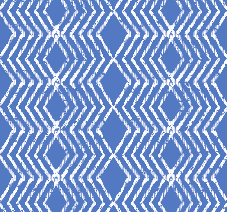Blauw behang zigzag patroon - TenStickers