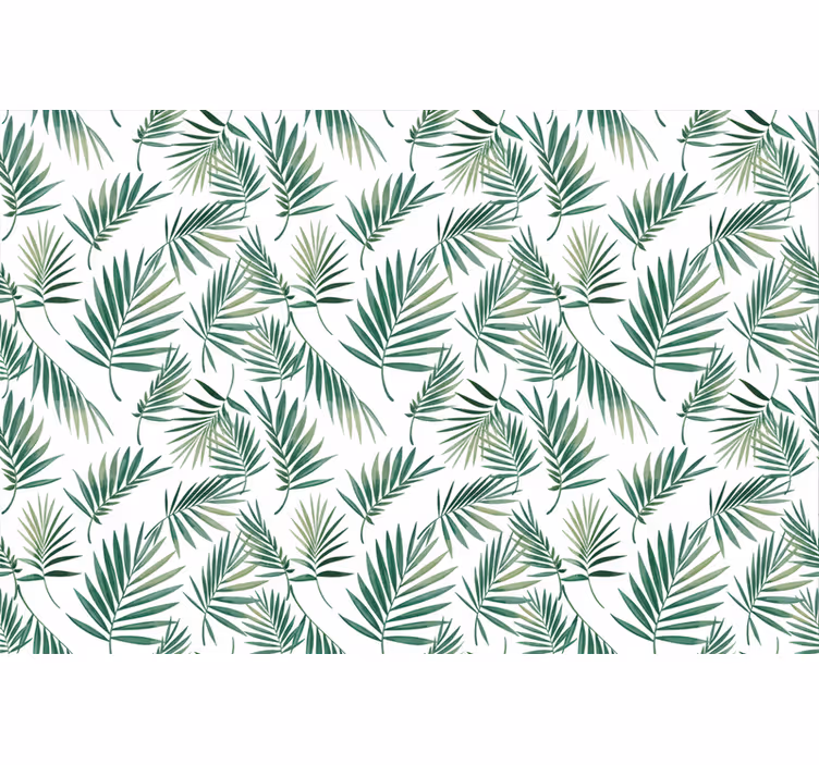Wit behang scandinavisch design groen bladmotief - TenStickers