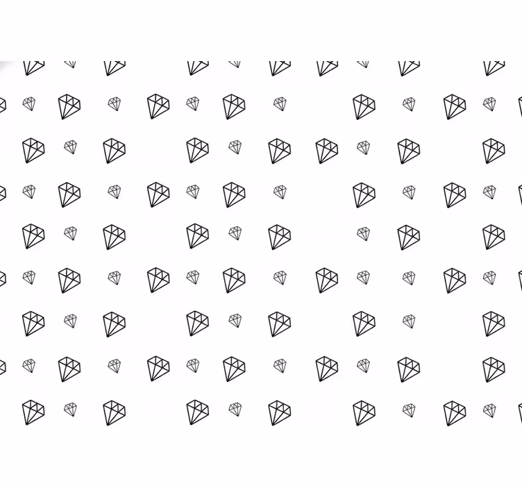 Wit behang met zwart diamanten patroon - TenStickers