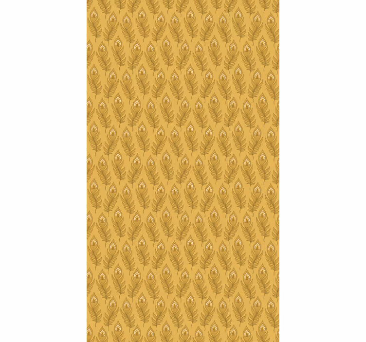 Behang beige blauwe bloemen kalkoen met twee gouden bloemen - TenStickers
